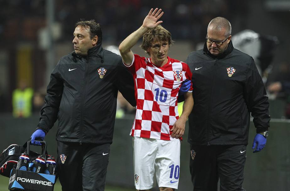 Tegola sulla Croazia: Luka Modric esce per infortunio. K.o. anche Pasqual che lascia a Soriano. Getty Images